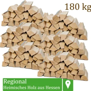 Flameup Brennholz Holzscheite Buche, 180 kg, 25 cm, luftkammergetrocknet, <18% Restfeuchte, für Ofen, Kamin, Feuerschale & Grill