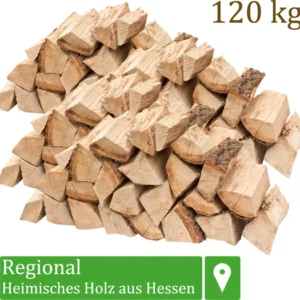 Flameup Brennholz Eiche 120 kg 25 cm kammergetrocknet für Ofen Kamin Feuerschale Grill